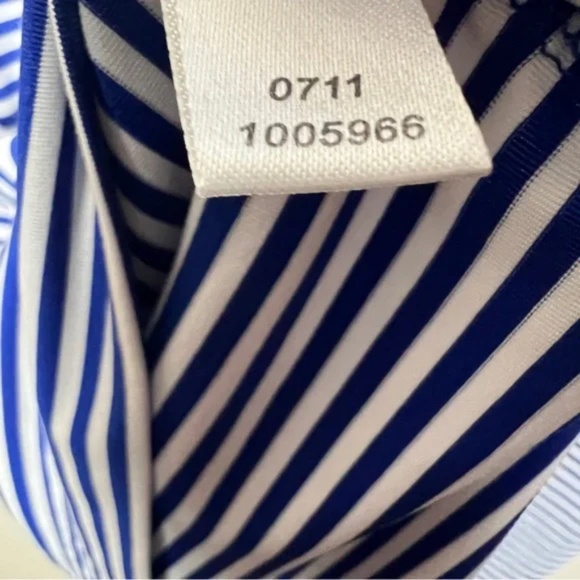 FootJoy Performance Men's Blue White Striped Embroidered resort logoPolo Shirt M - Picture 8 of 8